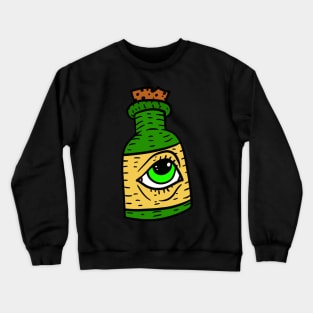 wine bottle with an eye. trippy Illuminati bottle. Crewneck Sweatshirt